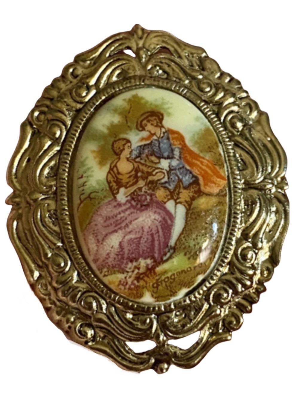 Vintage Victorian Brooch Courting Couple